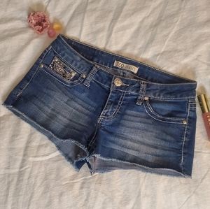 Dark Wash High Rise Jean Shorts